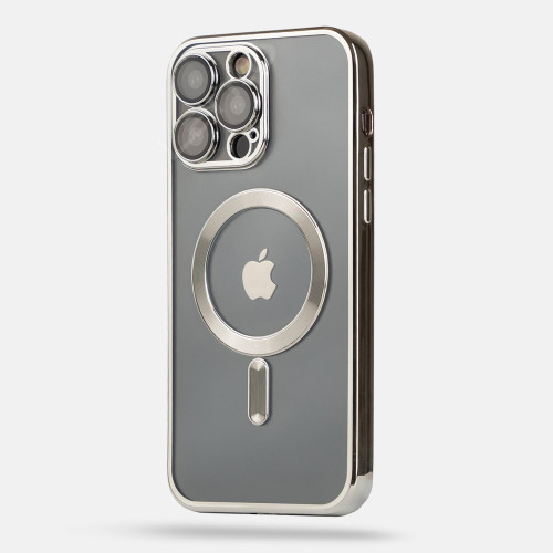 Luksusowe Magsafe etui do iPhone - kolor srebrny